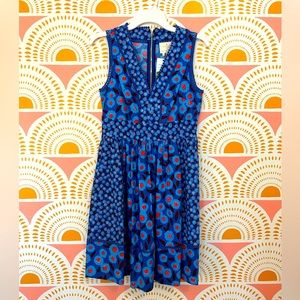 Kate Spade blue floral two tone summer dress with pockets | size 6